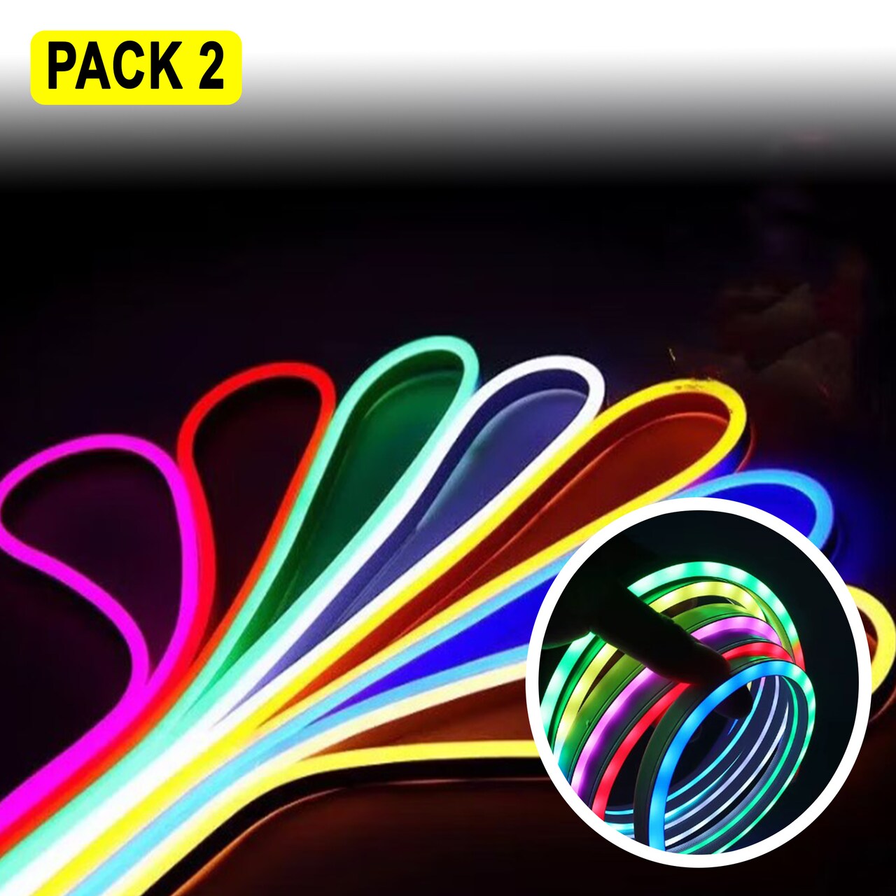 RGBIC Neon Rope Light 16ft — Dynamic Music Sync, Remote Control Included